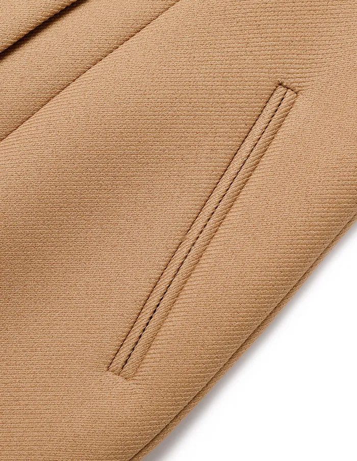 MARYLING Jacket and Coat Camel Peaked Lapel DoubleBreasted Long Coat Camel 8211 Women MARYLING Jacket and Coat Camel Peaked Lapel DoubleBreasted Long Coat Camel 8211 Women