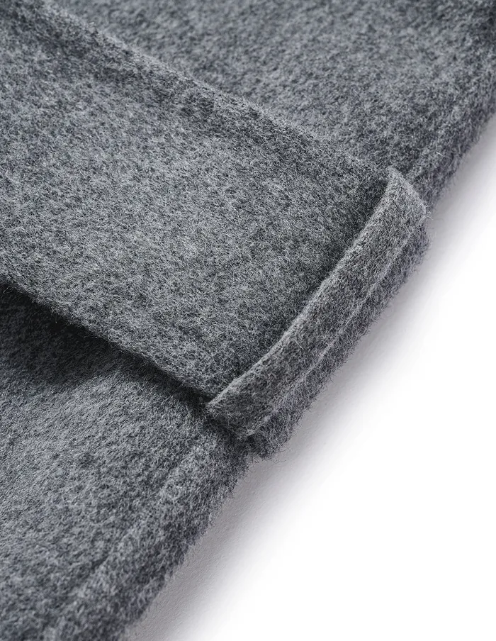 MARYLING Jacket and Coat Classic Lapel Collar Ashaped Loose Hem Doublesided Woolen Coat Grey 8211 Women MARYLING Jacket and Coat Classic Lapel Collar Ashaped Loose Hem Doublesided Woolen Coat Grey 8211 Women