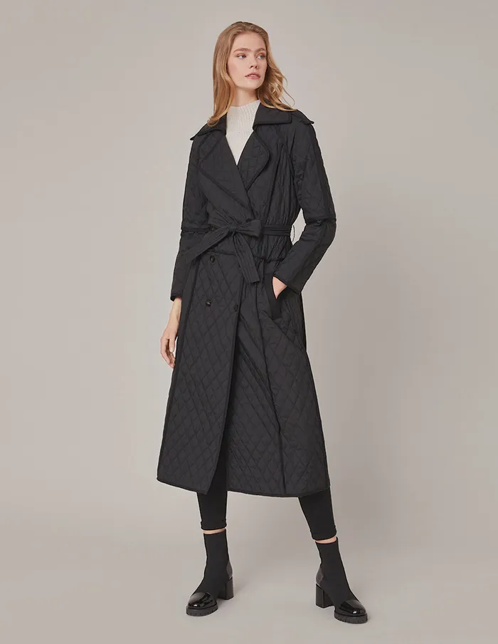 MARYLING Jacket and Coat DOUBLEBREASTED TRIM PADDED JACKET Black 8211 Women MARYLING Jacket and Coat DOUBLEBREASTED TRIM PADDED JACKET Black 8211 Women