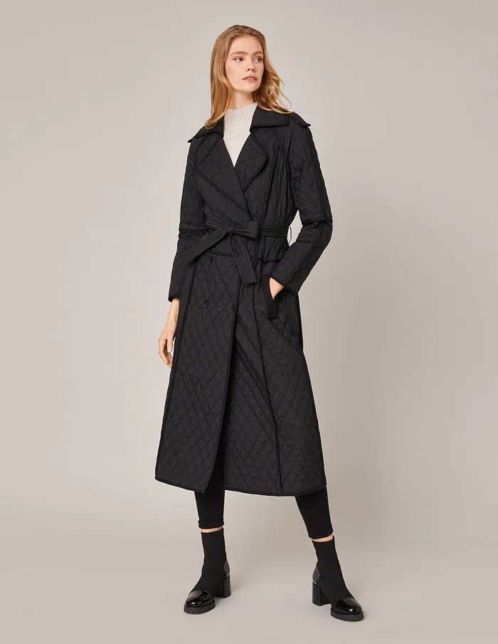 MARYLING Jacket and Coat DOUBLEBREASTED TRIM PADDED JACKET Black 8211 Women MARYLING Jacket and Coat DOUBLEBREASTED TRIM PADDED JACKET Black 8211 Women