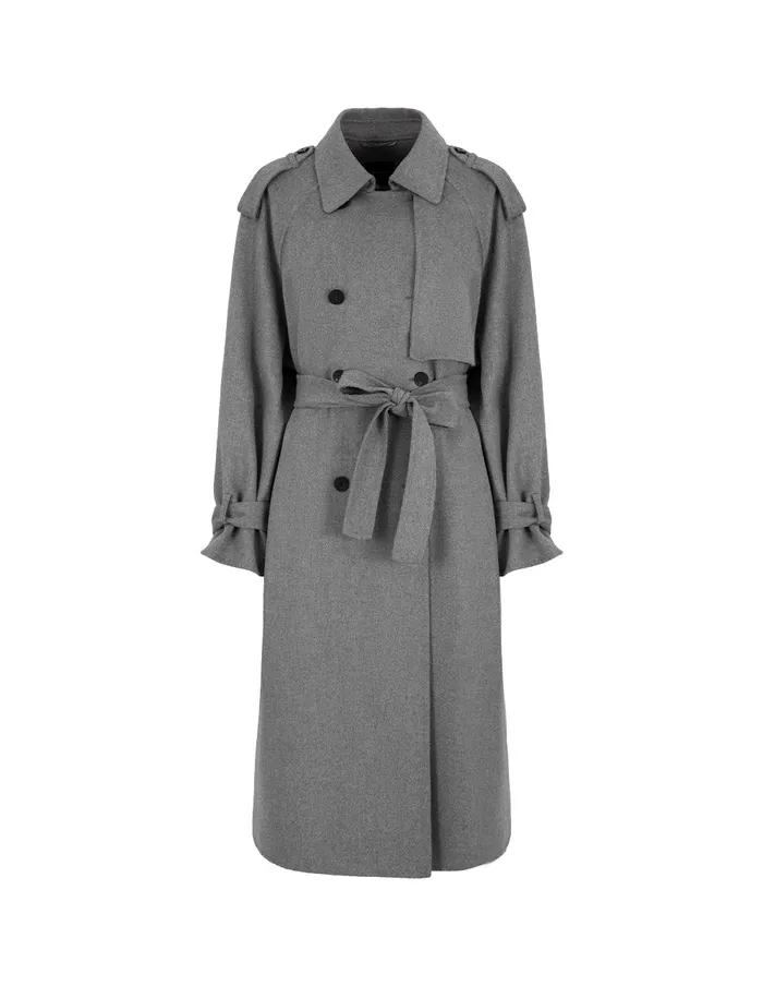 MARYLING Jacket and Coat Gray DoubleBreasted HShaped DoubleSided Woolen Coat Grey 8211 Women MARYLING Jacket and Coat Gray DoubleBreasted HShaped DoubleSided Woolen Coat Grey 8211 Women