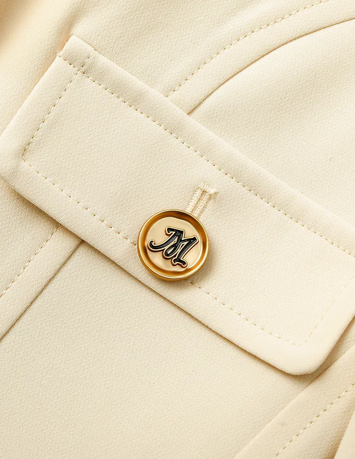 MARYLING Jacket and Coat Notch Lapel SingleBreasted MultiPocket Blazer Cream 8211 Women MARYLING Jacket and Coat Notch Lapel SingleBreasted MultiPocket Blazer Cream 8211 Women