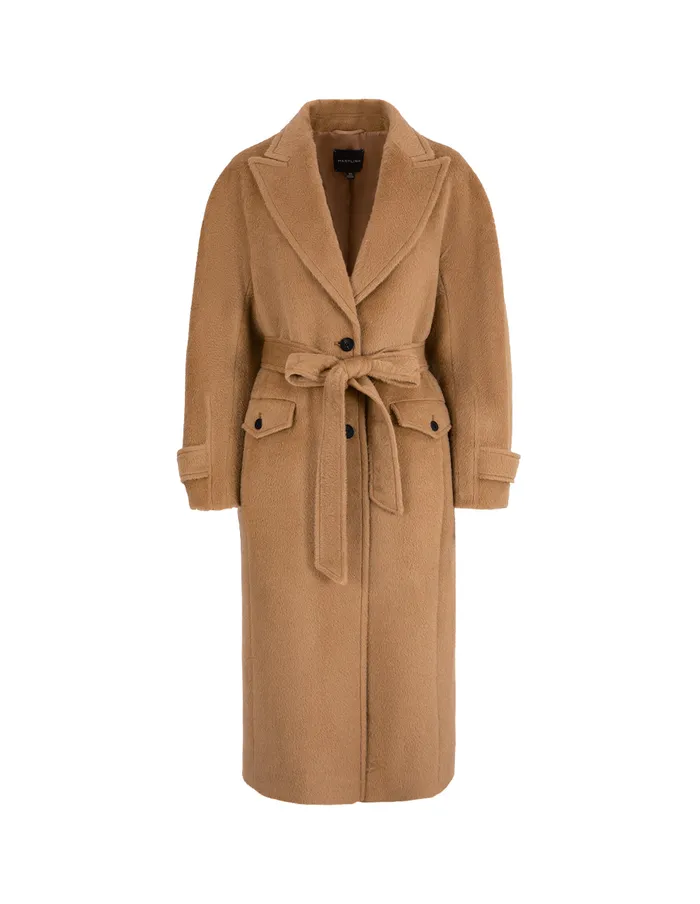 MARYLING Jacket and Coat Notched Lapel SingleBreasted Belted CamelColored Cashmere Overcoat Camel 8211 Women MARYLING Jacket and Coat Notched Lapel SingleBreasted Belted CamelColored Cashmere Overcoat Camel 8211 Women