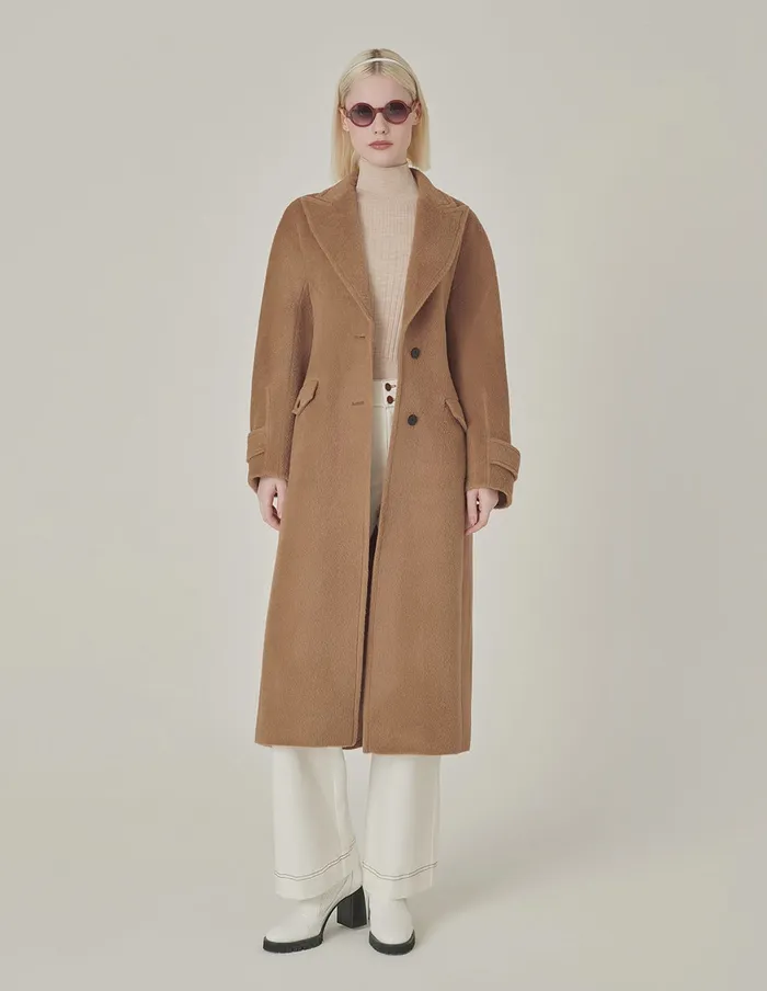 MARYLING Jacket and Coat Notched Lapel SingleBreasted Belted CamelColored Cashmere Overcoat Camel 8211 Women MARYLING Jacket and Coat Notched Lapel SingleBreasted Belted CamelColored Cashmere Overcoat Camel 8211 Women