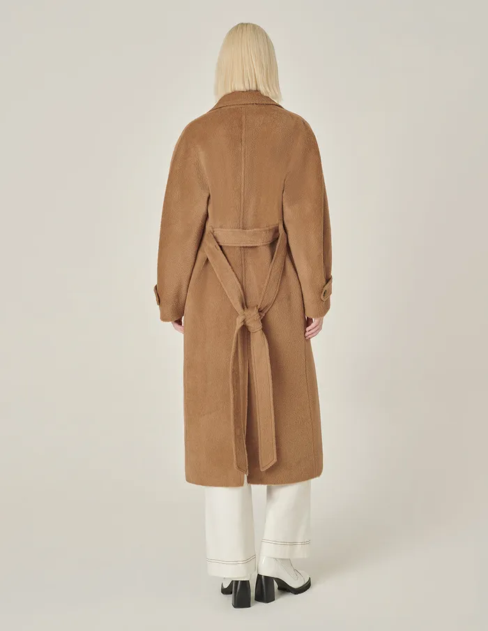 MARYLING Jacket and Coat Notched Lapel SingleBreasted Belted CamelColored Cashmere Overcoat Camel 8211 Women MARYLING Jacket and Coat Notched Lapel SingleBreasted Belted CamelColored Cashmere Overcoat Camel 8211 Women