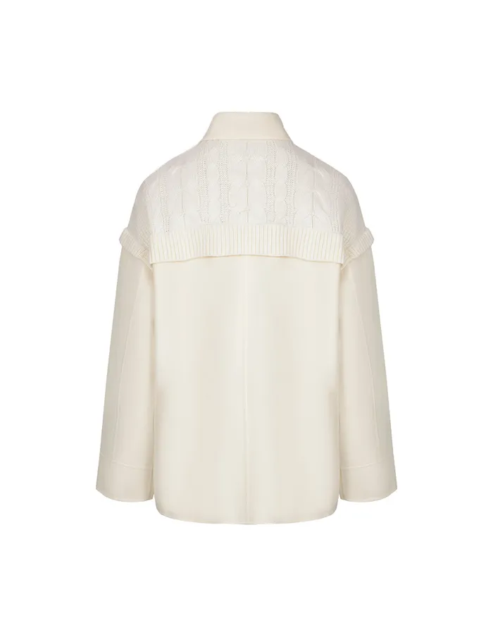 MARYLING Jacket and Coat OffWhite Woollen Stitch DoubleFaced Woollen Jacket Cream 8211 Women MARYLING Jacket and Coat OffWhite Woollen Stitch DoubleFaced Woollen Jacket Cream 8211 Women