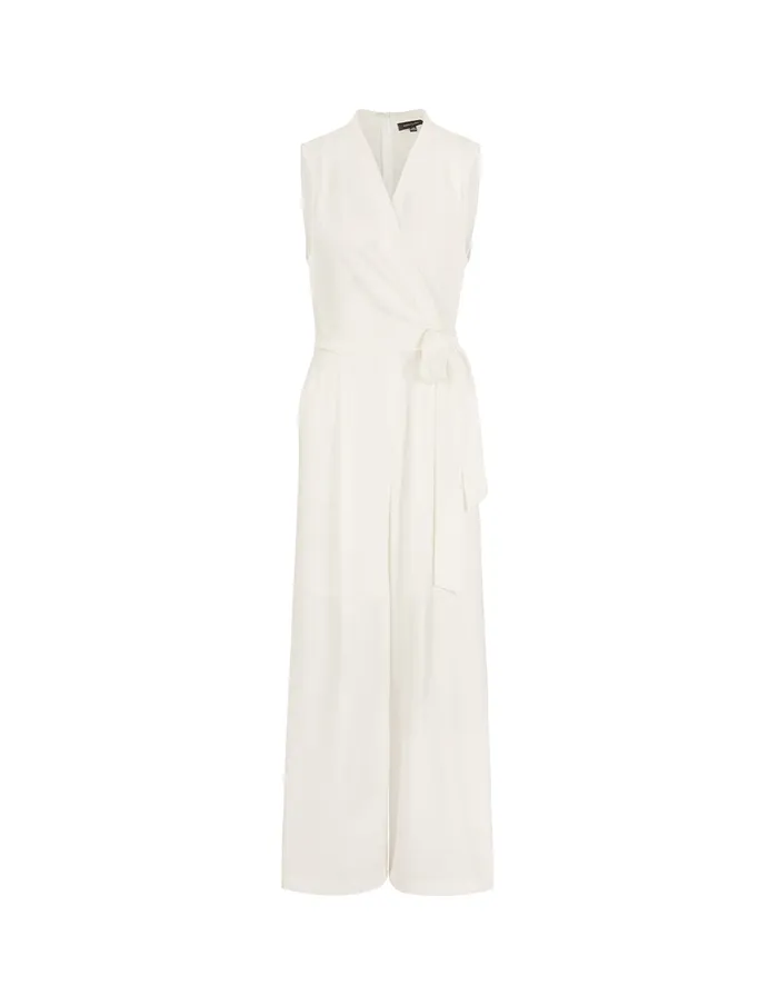 MARYLING Jumpsuits CrossOver VNeck Strap Sleeveless Jumpsuit White 8211 Women MARYLING Jumpsuits CrossOver VNeck Strap Sleeveless Jumpsuit White 8211 Women