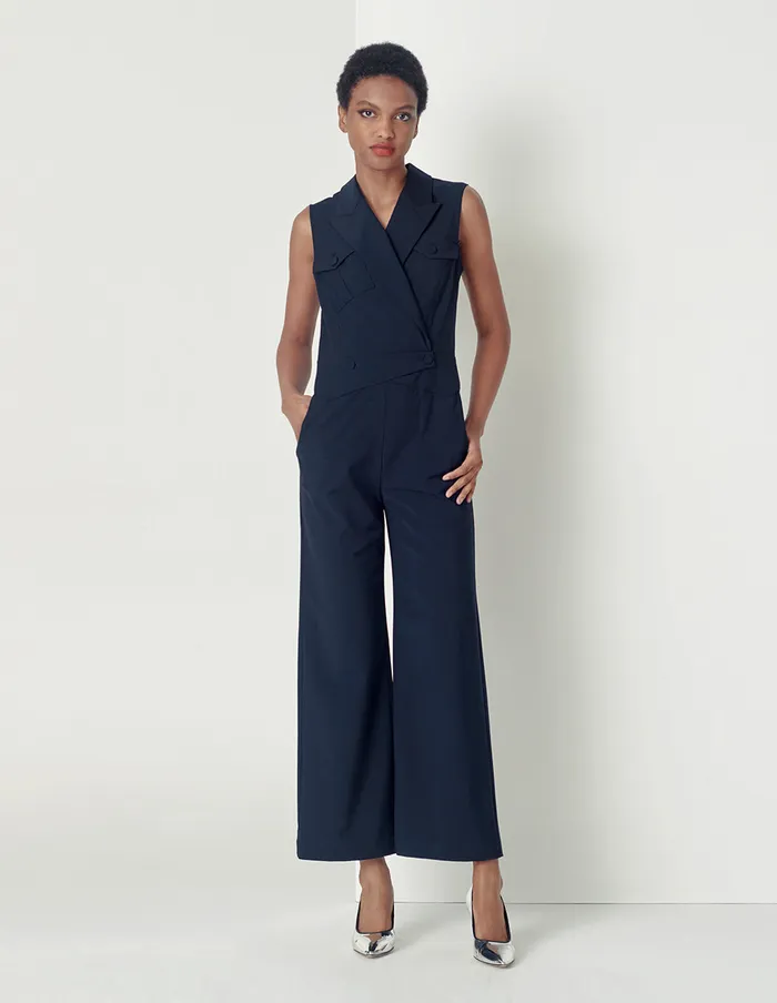 MARYLING Jumpsuits PEAKLAPEL SLEEVELESS JUMPSUIT Blue 8211 Women