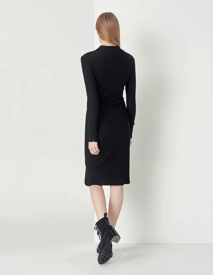 MARYLING Knit Dress Black Allmatch Slim Vneck Knitted Dress Black 8211 Women MARYLING Knit Dress Black Allmatch Slim Vneck Knitted Dress Black 8211 Women
