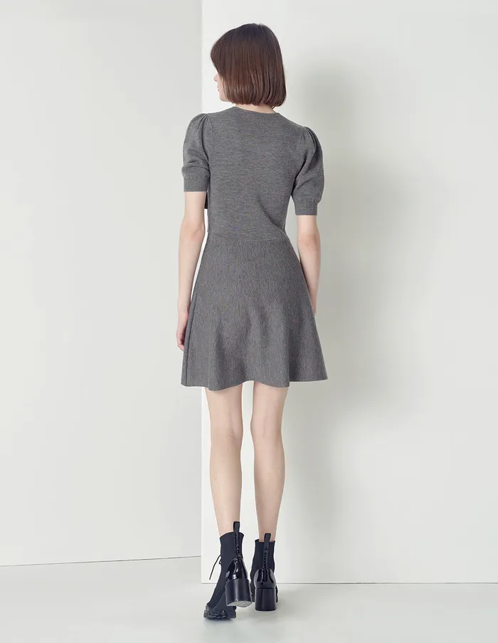 MARYLING Knit Dress Double Breasted VNeck Knit Dress Grey 8211 Women MARYLING Knit Dress Double Breasted VNeck Knit Dress Grey 8211 Women