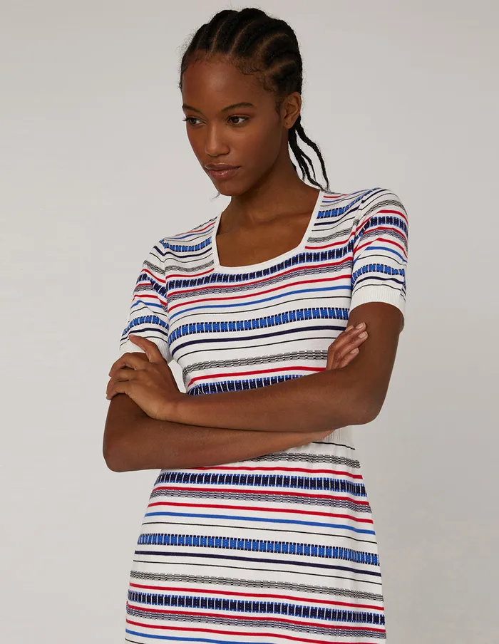 MARYLING Knit Dress Squareneck Midlength Knit Dress Mix 8211 Women MARYLING Knit Dress Squareneck Midlength Knit Dress Mix 8211 Women