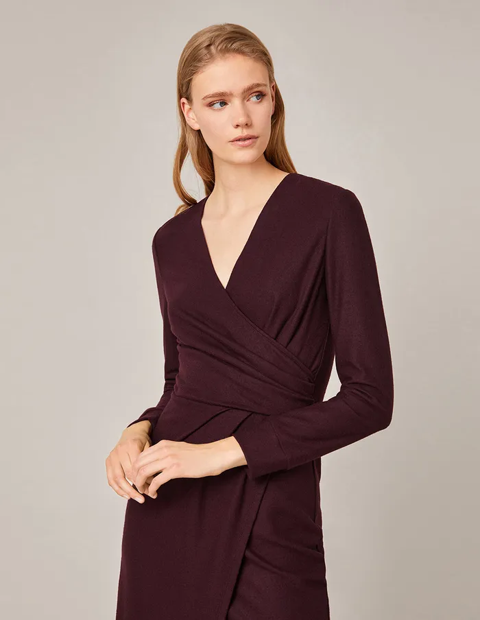 MARYLING Knit Dress VNECK WOOL KNIT DRESS Dark Red 8211 Women MARYLING Knit Dress VNECK WOOL KNIT DRESS Dark Red 8211 Women