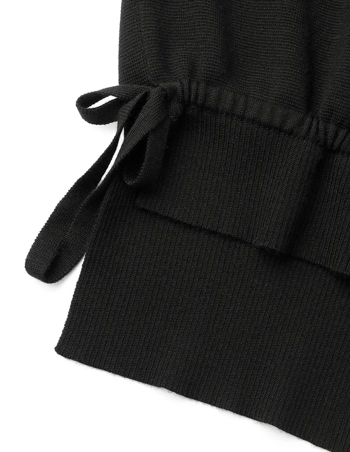 MARYLING Knitwear Black And White Contrast TShirt Collar Knitted Pullover Monochrome 8211 Women MARYLING Knitwear Black And White Contrast TShirt Collar Knitted Pullover Monochrome 8211 Women