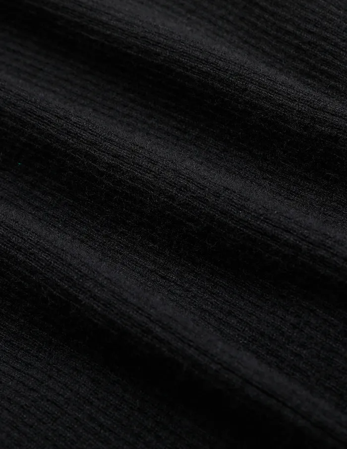 MARYLING Knitwear Black Lapel Collar Knit Sweater Black 8211 Women