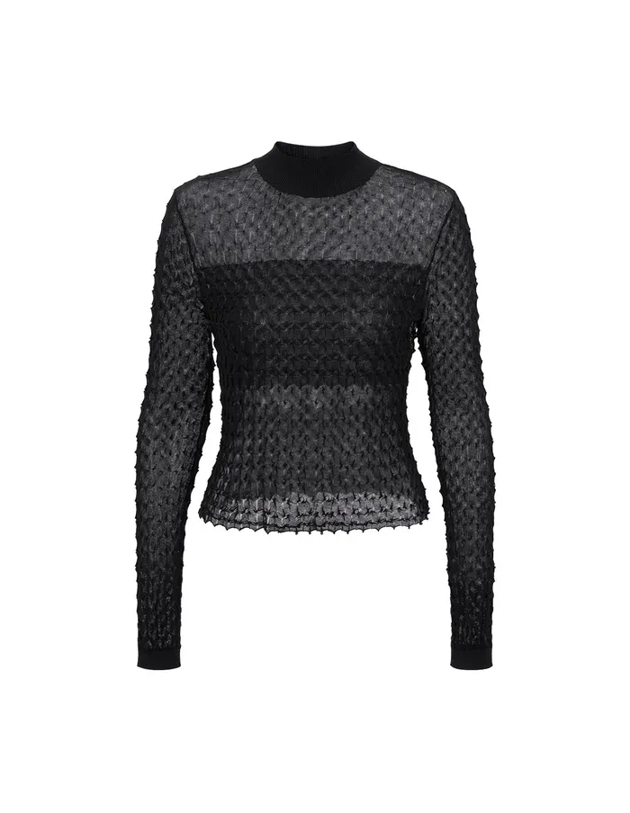 MARYLING Knitwear Black Mock Neck Knit Sweater Black 8211 Women