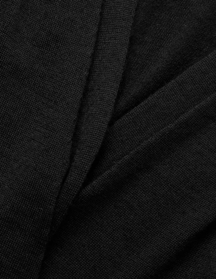 MARYLING Knitwear Black VNeck Hem Waisted Thin Knitted Pullover Black 8211 Women MARYLING Knitwear Black VNeck Hem Waisted Thin Knitted Pullover Black 8211 Women