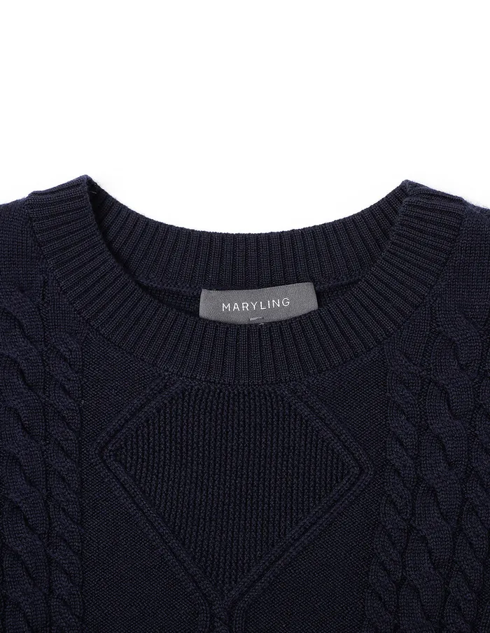 MARYLING Knitwear Blue And White Tweed Knitted Pullover Mix 8211 Women MARYLING Knitwear Blue And White Tweed Knitted Pullover Mix 8211 Women