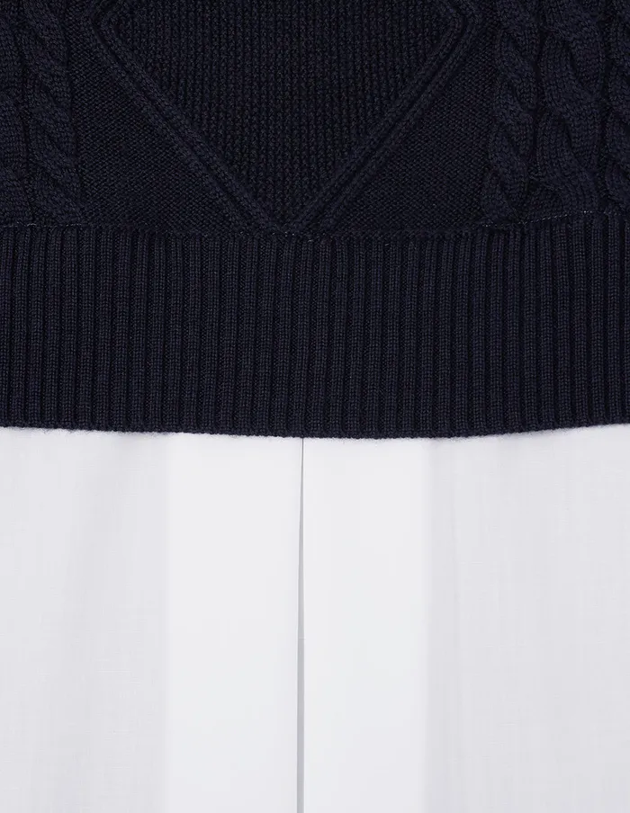MARYLING Knitwear Blue And White Tweed Knitted Pullover Mix 8211 Women MARYLING Knitwear Blue And White Tweed Knitted Pullover Mix 8211 Women