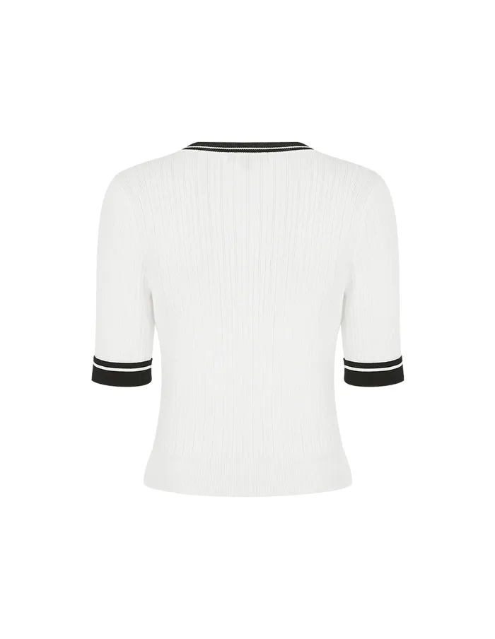 MARYLING Knitwear Contrast Logo Crew Neck Knitted Sweater Monochrome 8211 Women MARYLING Knitwear Contrast Logo Crew Neck Knitted Sweater Monochrome 8211 Women