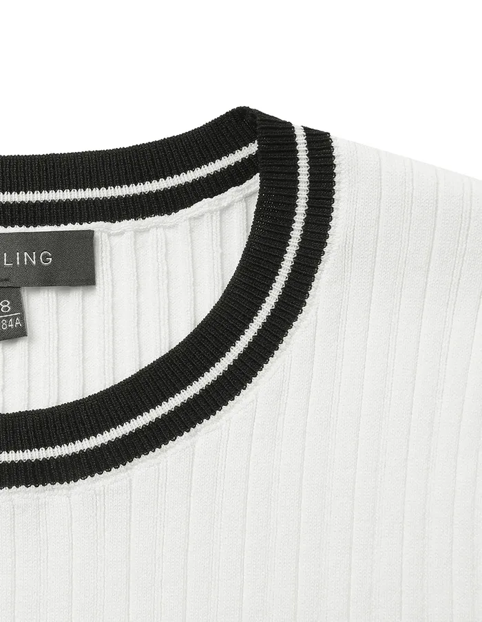 MARYLING Knitwear Contrast Logo Crew Neck Knitted Sweater Monochrome 8211 Women MARYLING Knitwear Contrast Logo Crew Neck Knitted Sweater Monochrome 8211 Women
