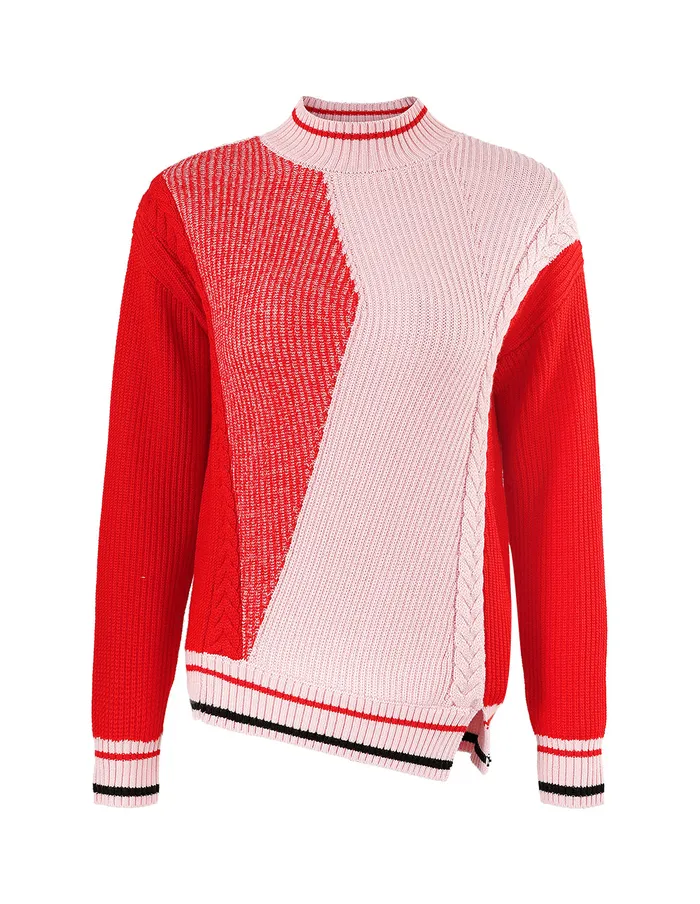 MARYLING Knitwear CREWNECK INTARSIA KNITTED PULLOVER Light Pink 8211 Women MARYLING Knitwear CREWNECK INTARSIA KNITTED PULLOVER Light Pink 8211 Women