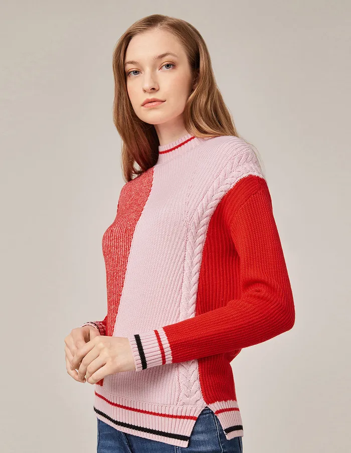MARYLING Knitwear CREWNECK INTARSIA KNITTED PULLOVER Light Pink 8211 Women MARYLING Knitwear CREWNECK INTARSIA KNITTED PULLOVER Light Pink 8211 Women