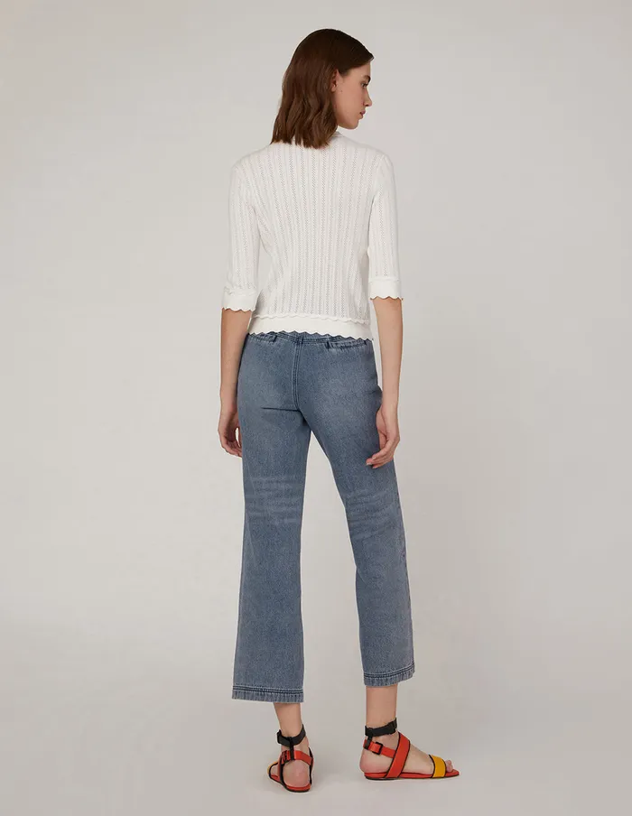 MARYLING Knitwear HighElastic CoreSpun Yarn Knit Cardigan White 8211 Women MARYLING Knitwear HighElastic CoreSpun Yarn Knit Cardigan White 8211 Women