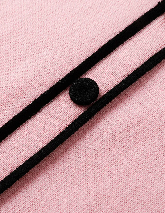 MARYLING Knitwear Pink Lapel LaceUp Knitted Sweater Pink 8211 Women MARYLING Knitwear Pink Lapel LaceUp Knitted Sweater Pink 8211 Women