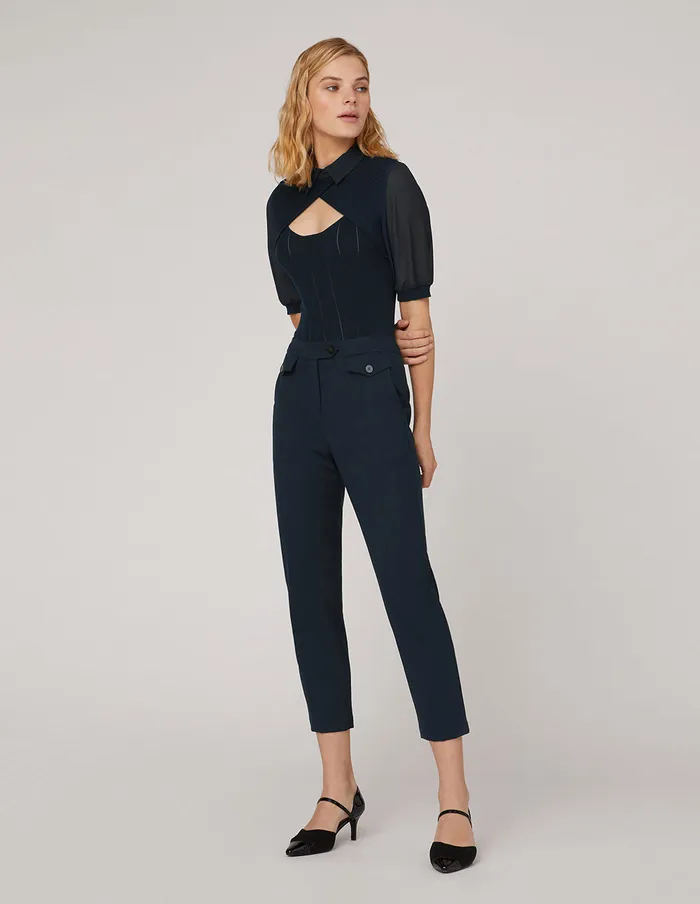 MARYLING Knitwear Sexy Slim Fit Knitted Top Blue 8211 Women