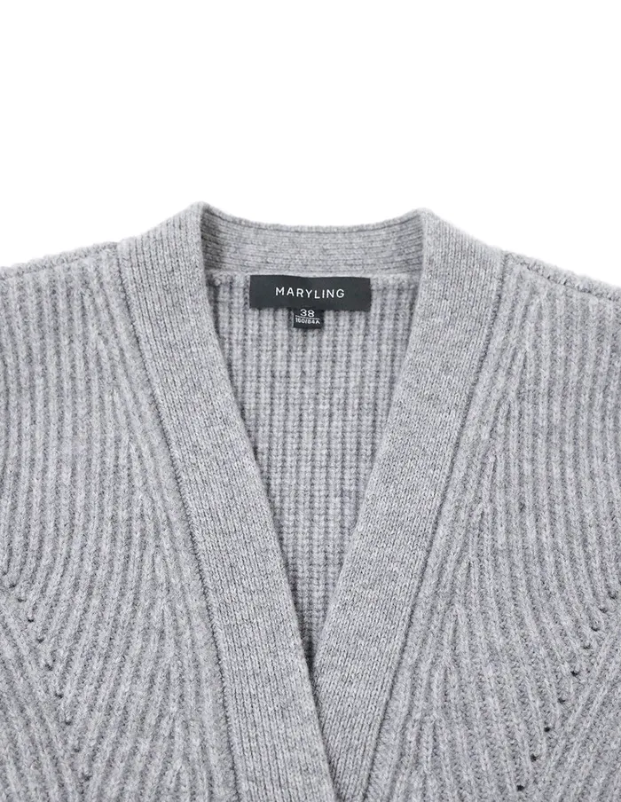 MARYLING Knitwear Smoke Grey Vneck Woolen Short Cardigan Grey 8211 Women MARYLING Knitwear Smoke Grey Vneck Woolen Short Cardigan Grey 8211 Women