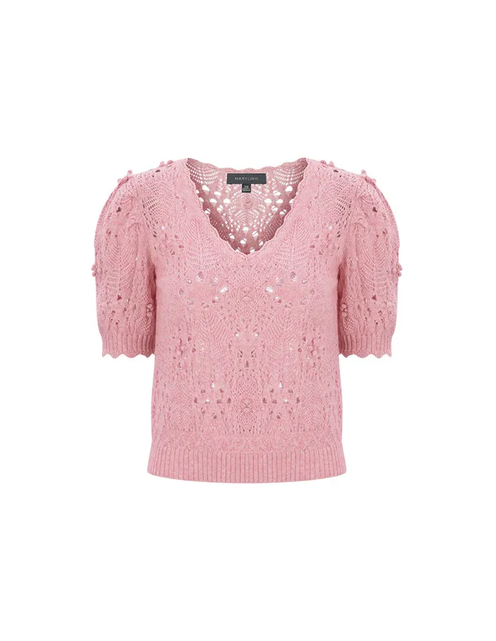 MARYLING Knitwear V Neck Hand Crochet Sweater Sakura 8211 Women MARYLING Knitwear V Neck Hand Crochet Sweater Sakura 8211 Women