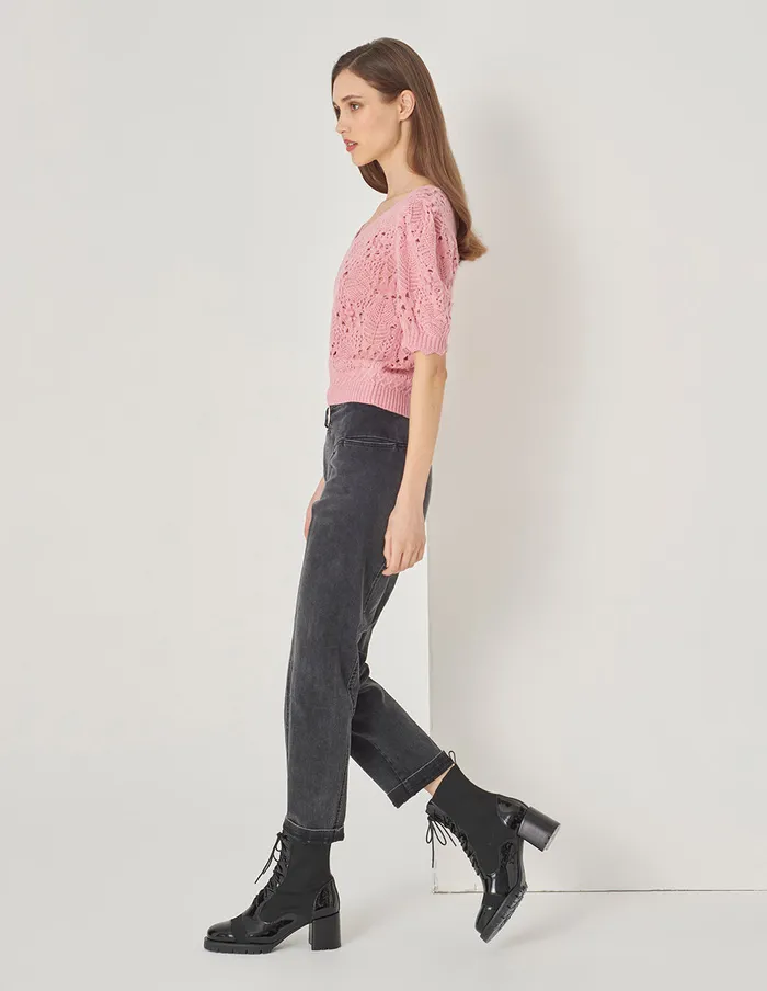 MARYLING Knitwear V Neck Hand Crochet Sweater Sakura 8211 Women MARYLING Knitwear V Neck Hand Crochet Sweater Sakura 8211 Women