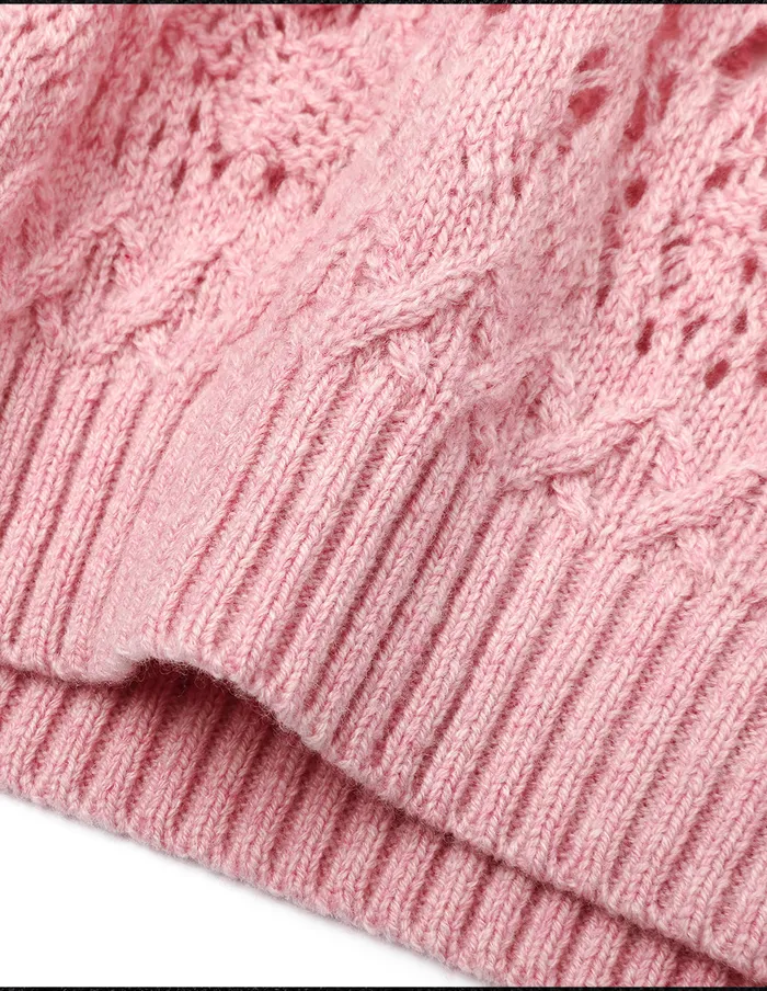 MARYLING Knitwear V Neck Hand Crochet Sweater Sakura 8211 Women MARYLING Knitwear V Neck Hand Crochet Sweater Sakura 8211 Women