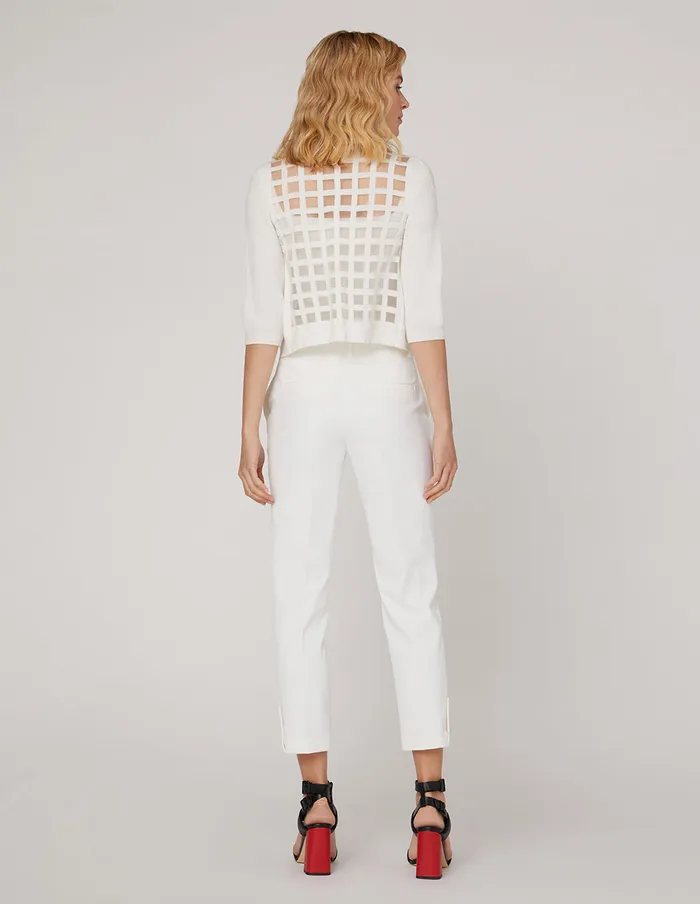 MARYLING Knitwear VNeck HighElastic CoreSpun Yarn Cardigan White 8211 Women MARYLING Knitwear VNeck HighElastic CoreSpun Yarn Cardigan White 8211 Women