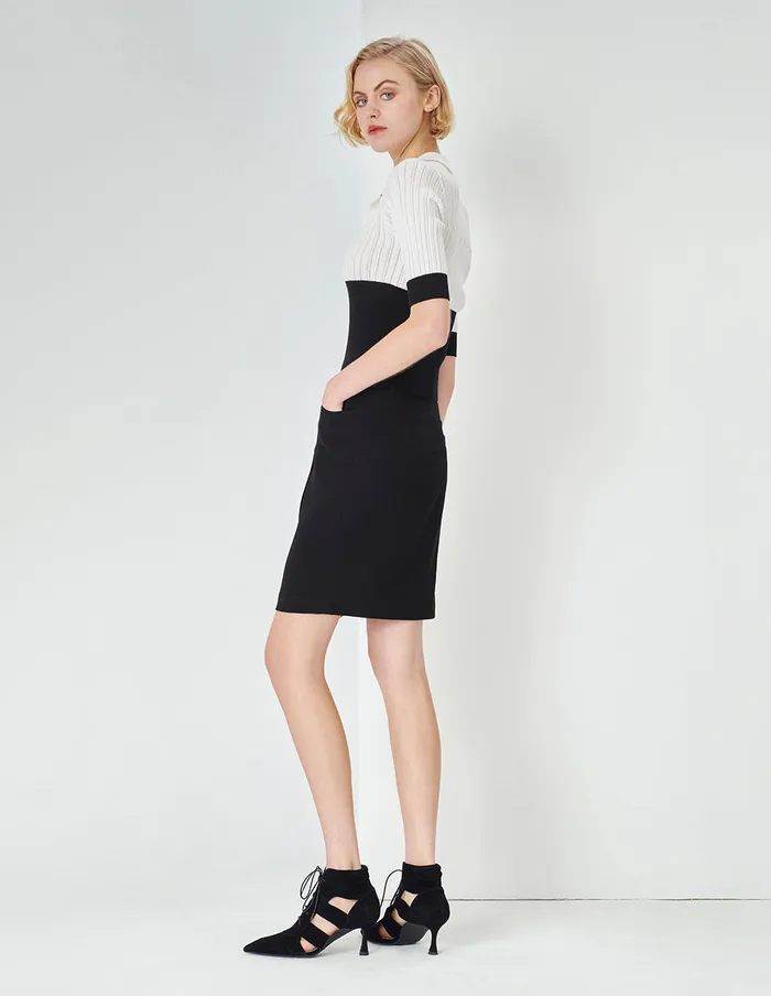 MARYLING Knitwear White Tee Collar Colour Block Knit Sweater Mix 8211 Women MARYLING Knitwear White Tee Collar Colour Block Knit Sweater Mix 8211 Women
