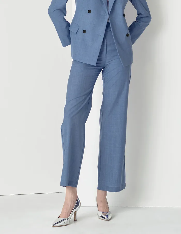 MARYLING Pants and Shorts ASYMMETRICAL WAISTBAND SUITING PANTS Blue 8211 Women MARYLING Pants and Shorts ASYMMETRICAL WAISTBAND SUITING PANTS Blue 8211 Women
