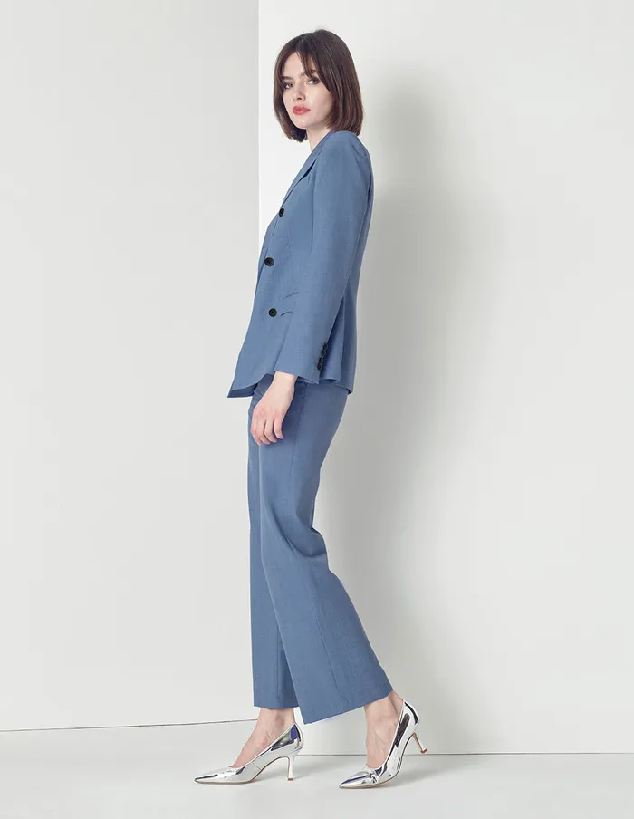 MARYLING Pants and Shorts ASYMMETRICAL WAISTBAND SUITING PANTS Blue 8211 Women MARYLING Pants and Shorts ASYMMETRICAL WAISTBAND SUITING PANTS Blue 8211 Women