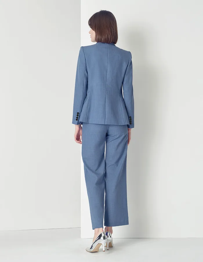 MARYLING Pants and Shorts ASYMMETRICAL WAISTBAND SUITING PANTS Blue 8211 Women MARYLING Pants and Shorts ASYMMETRICAL WAISTBAND SUITING PANTS Blue 8211 Women