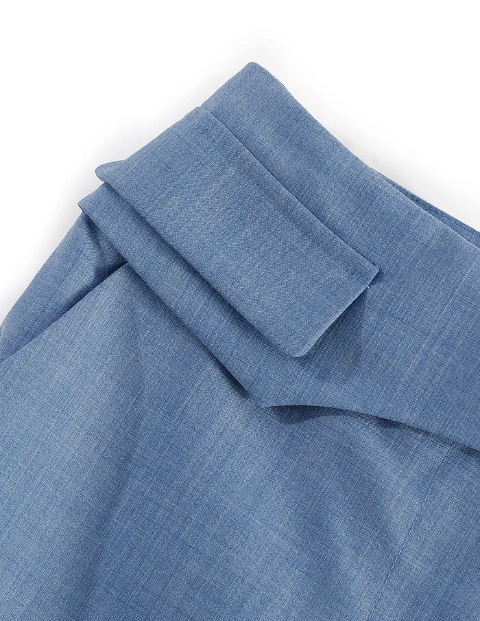 MARYLING Pants and Shorts ASYMMETRICAL WAISTBAND SUITING PANTS Blue 8211 Women MARYLING Pants and Shorts ASYMMETRICAL WAISTBAND SUITING PANTS Blue 8211 Women