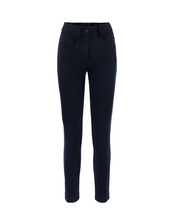 MARYLING Pants and Shorts BLACK SPANDEX KNIT SLIM FIT PANTS Midnight Blue 8211 Women