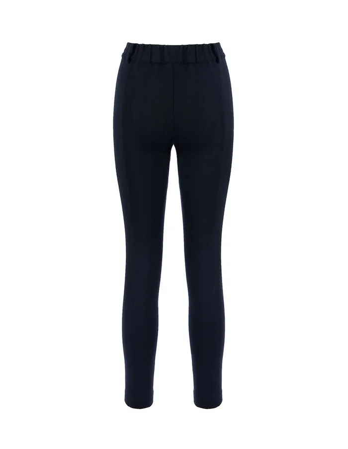 MARYLING Pants and Shorts BLACK SPANDEX KNIT SLIM FIT PANTS Midnight Blue 8211 Women
