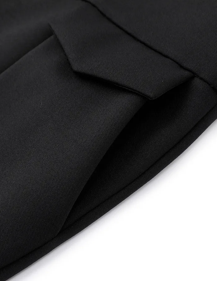 MARYLING Pants and Shorts Black WideWaisted Decorative Slim Fit Stretch Pants Black 8211 Women MARYLING Pants and Shorts Black WideWaisted Decorative Slim Fit Stretch Pants Black 8211 Women