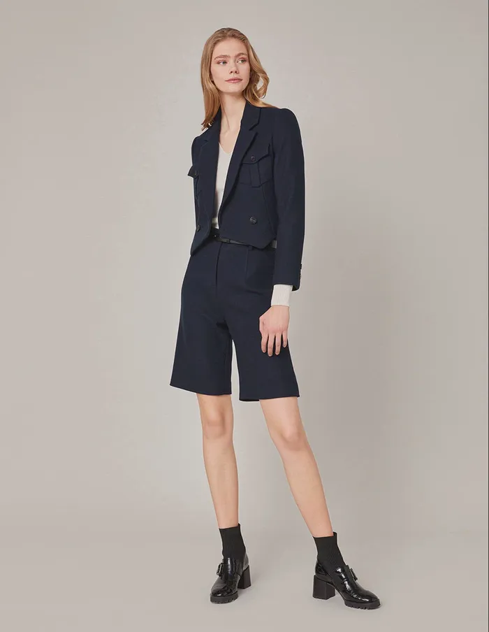 MARYLING Pants and Shorts DARK BLUE BERMUDA SHORTS Midnight Blue 8211 Women MARYLING Pants and Shorts DARK BLUE BERMUDA SHORTS Midnight Blue 8211 Women