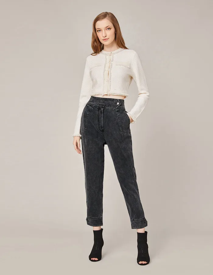 MARYLING Pants and Shorts HIGHWAIST MEDIUM WASH ROLLED HEM JEANS Dim Gray 8211 Women MARYLING Pants and Shorts HIGHWAIST MEDIUM WASH ROLLED HEM JEANS Dim Gray 8211 Women