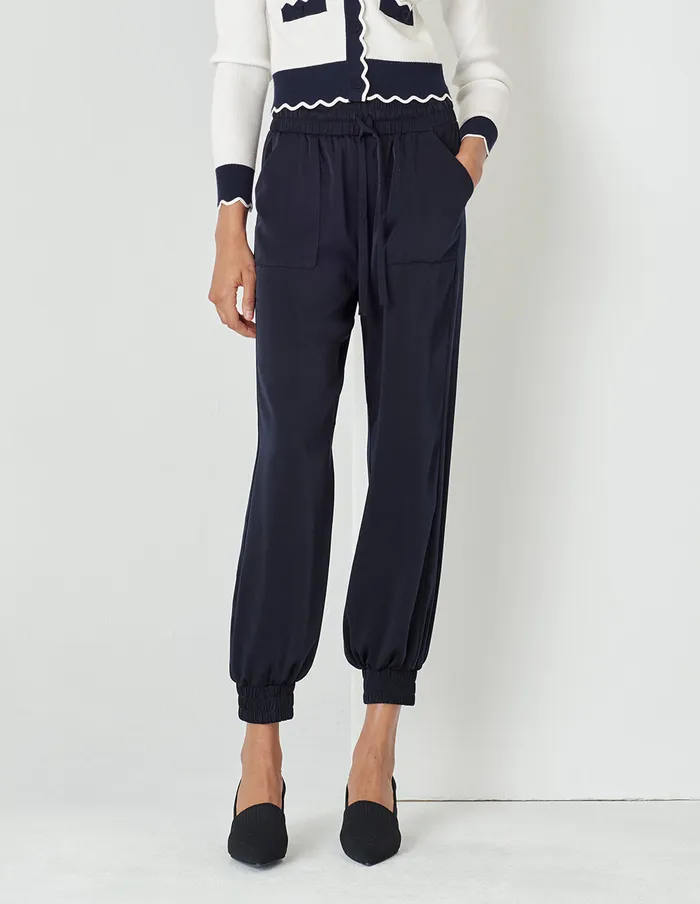 MARYLING Pants and Shorts Midnight Blue LooseFit Jogging Pants Blue 8211 Women