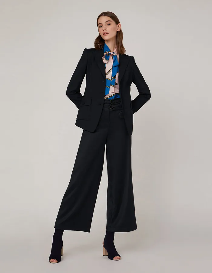 MARYLING Pants and Shorts ROOMY FIT STRAIGHT LEG SUIT TROUSERS Blue 8211 Women MARYLING Pants and Shorts ROOMY FIT STRAIGHT LEG SUIT TROUSERS Blue 8211 Women