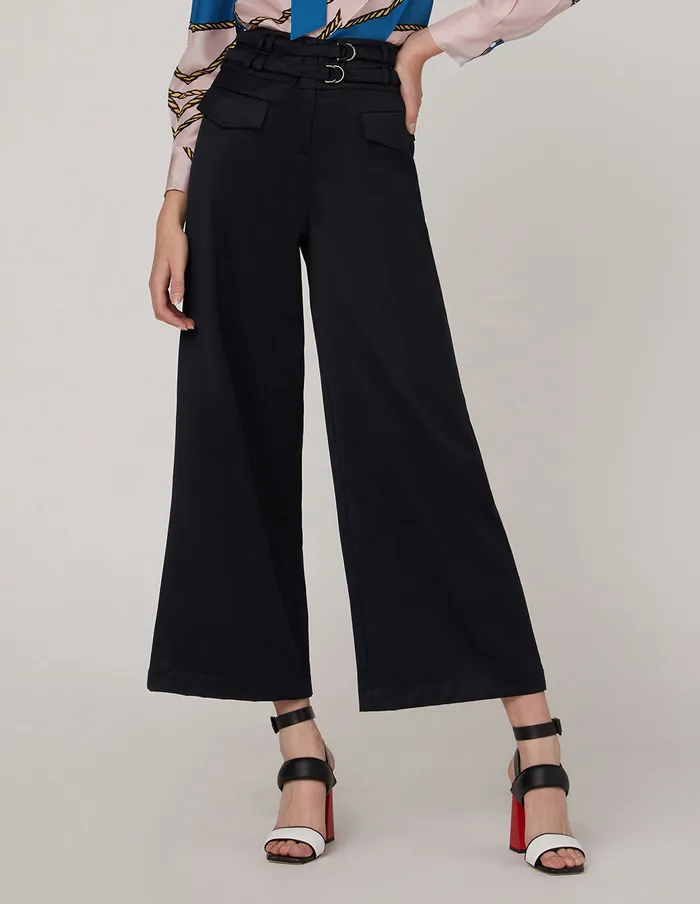 MARYLING Pants and Shorts ROOMY FIT STRAIGHT LEG SUIT TROUSERS Blue 8211 Women