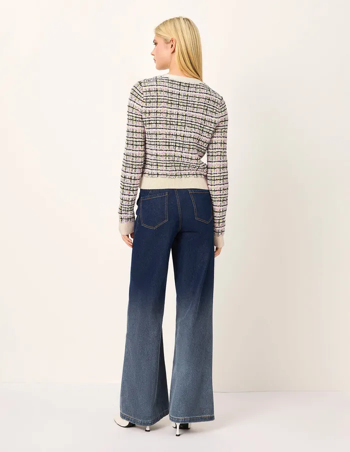 MARYLING Pants and Shorts Straight WideLeg Dark Blue Gradient Washed Denim Pants Denim 8211 Women MARYLING Pants and Shorts Straight WideLeg Dark Blue Gradient Washed Denim Pants Denim 8211 Women