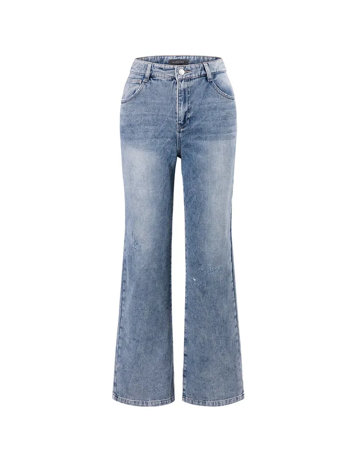 MARYLING Pants and Shorts Versatile Blue Washed Straight Jeans Blue 8211 Women
