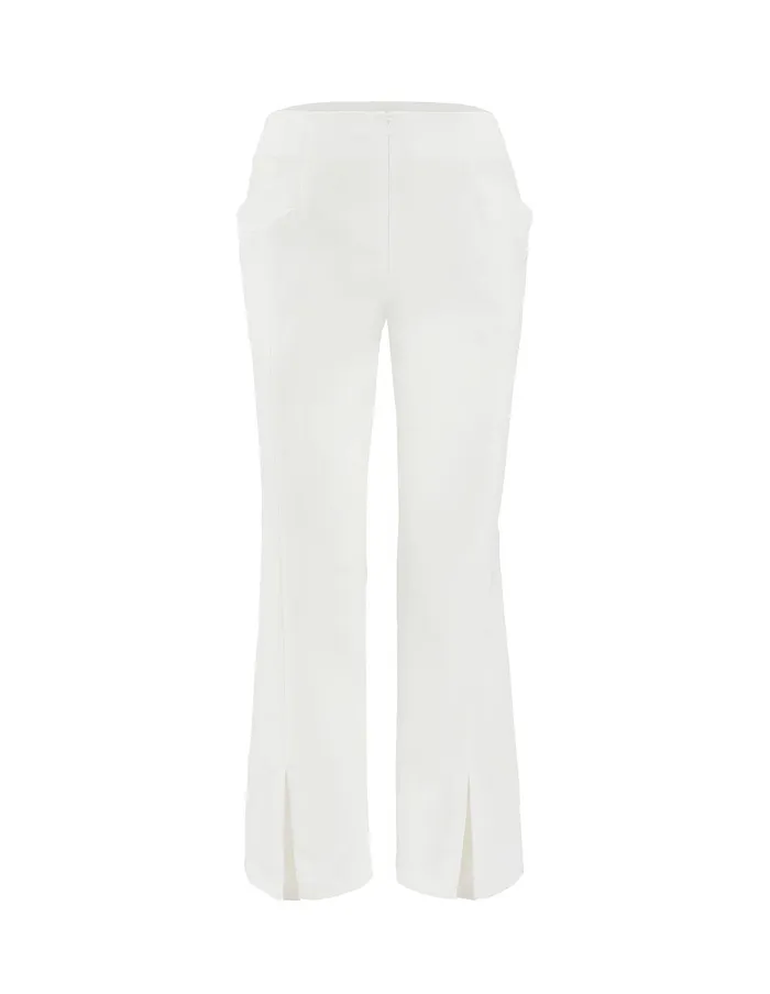 MARYLING Pants and Shorts WHITE CROP LEG PANTS White 8211 Women